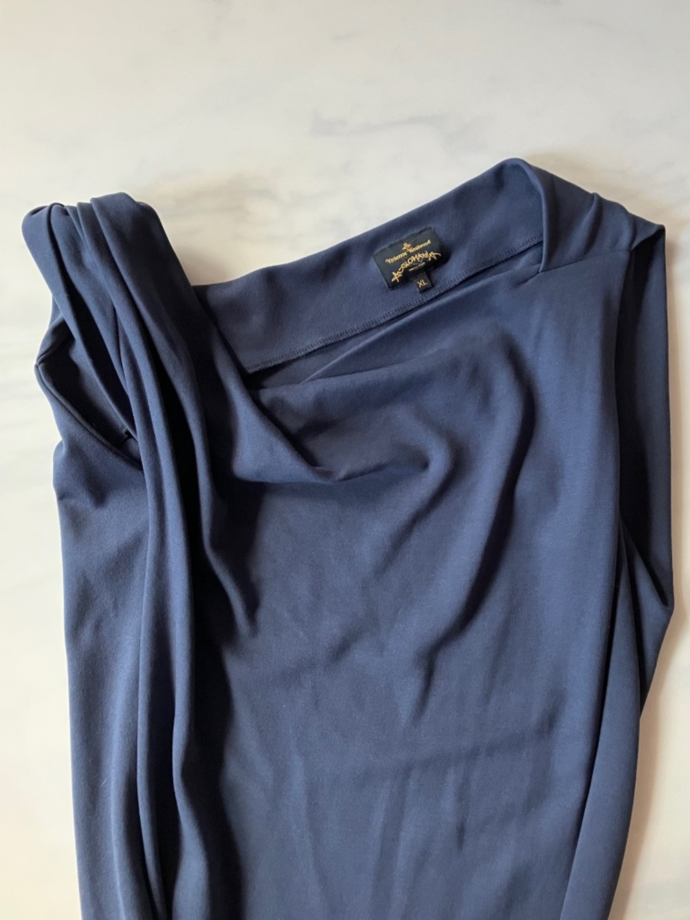 Vivienne Westwood Anglomania Asymmetrical Bodycon Blue Sleeveless Dress XL - Picture 3 of 7